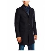 Midnight Blauwe Wollen Jas Tommy Hilfiger , Black , Heren