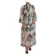 Zijden Bloemenprint Maxi Jurk Dolce & Gabbana , Multicolor , Dames