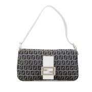 Pre-owned Canvas shoulder-bags Fendi Vintage , Gray , Dames