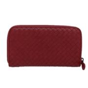 Pre-owned Leather wallets Bottega Veneta Vintage , Red , Dames