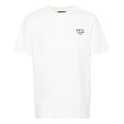 Katoenen T-shirt met Designerscode A.p.c. , White , Heren