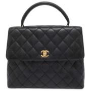 Pre-owned Leather chanel-bags Chanel Vintage , Black , Dames