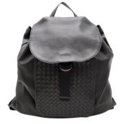 Pre-owned Leather backpacks Bottega Veneta Vintage , Black , Dames