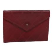 Pre-owned Leather pouches Chanel Vintage , Red , Dames