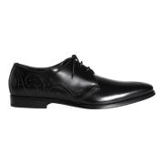 Zwarte Kalbslederen Derby Heren Veterschoenen Dolce & Gabbana , Black ...