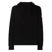 Zwarte Logo-Patch Hoodie Canada Goose , Black , Heren