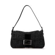 Pre-owned Wool shoulder-bags Fendi Vintage , Gray , Dames