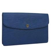 Pre-owned Leather clutches Louis Vuitton Vintage , Blue , Dames