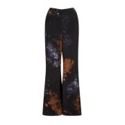 Flame print uitlopende broek Mes Demoiselles , Black , Dames