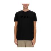 T-shirt met logoprint A.p.c. , Black , Heren