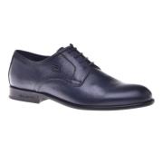 Lace-up in dark blue tumbled leather Baldinini , Blue , Heren