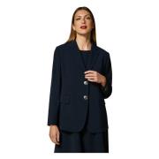 Comfort-Triacetaat Blazer met Moderne Stijl Marina Rinaldi , Blue , Da...