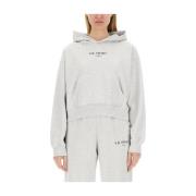 Geknipte Katoenen Sweatshirt Sporty & Rich , Gray , Dames