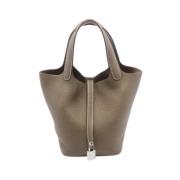 Pre-owned Leather handbags Hermès Vintage , Gray , Dames