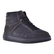 Trainers in dark grey fabric and suede Baldinini , Gray , Heren