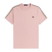 Ringer T-shirt Dusty Rose Zwart Fred Perry , Pink , Heren