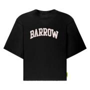 afgeknipte gewassen print t-shirt Barrow , Black , Unisex