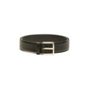 Zwarte Leren Riem Orciani , Black , Heren