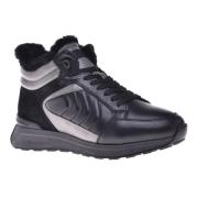 Trainers in black leather and tumbled leather Baldinini , Black , Here...