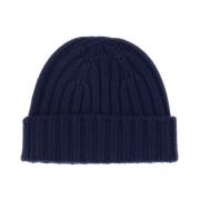 Hoog Lapel Beanie Hat Aspesi , Blue , Dames