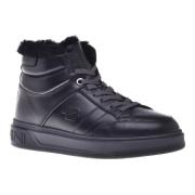 Trainers in black leather and tumbled leather Baldinini , Black , Here...