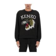 Geborduurde Tiger Sweatshirt Kenzo , Black , Heren