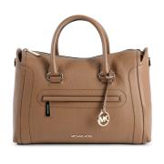 Central Zip Lederen Handtas Michael Kors , Beige , Dames