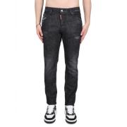 Stijlvolle Denim Jeans met Sluiting Dsquared2 , Black , Heren