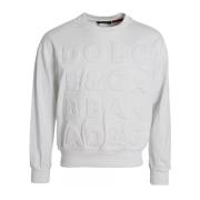 Geborduurd Logo Katoenen Sweatshirt Dolce & Gabbana , White , Heren