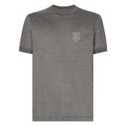 Grijze T-shirts en Polos Slim Crest Dolce & Gabbana , Gray , Heren