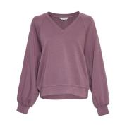 Paarse V-hals trui Nelina Ima Moss Copenhagen , Purple , Dames