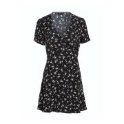 Bloemen Ruche Jurk Tommy Jeans , Black , Dames