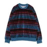 Gestreepte Velours Crewneck Sweatshirt Obey , Multicolor , Heren