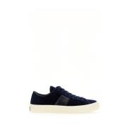 Italiaans Gemaakte Sneaker met Unieke Materialen Tom Ford , Blue , Her...