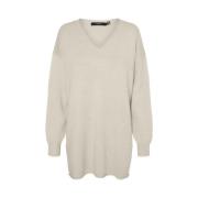 Gouden V-hals Trui Berken Wit Vero Moda , White , Dames