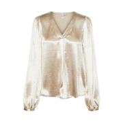 V-hals Top in Tapioca Wit Vero Moda , White , Dames