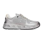 Zilver Suède Leren Sneakers Premiata , Gray , Dames