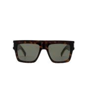 Vierkante acetaat zonnebril in donkerbruin tortoise Saint Laurent , Br...