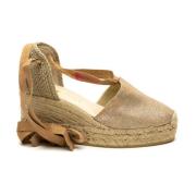 Platte Beige Schoenen Espadrilles , Beige , Dames