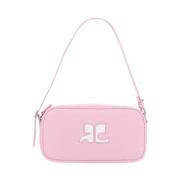 Koeienhuid Leren Baguette Heruitgave Handtas Courrèges , Pink , Dames