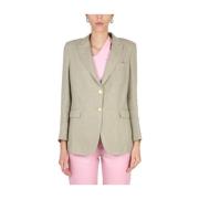 Klassieke Blazer met Piekrevers Saulina , Beige , Dames