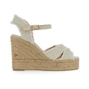 Linnen Espadrille met Verstelbare Gespsluiting Castañer , White , Dame...