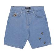 Baseball Denim Shorts Blauw Propaganda , Blue , Heren