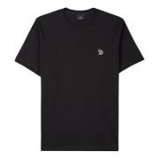 Zebra Katoenen T-shirt in Zwart PS By Paul Smith , Black , Heren