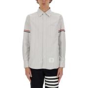 Katoenen Straight Fit Shirt Gemaakt in Italië Thom Browne , Gray , Her...