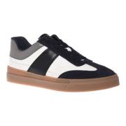 Trainers in white and blue leather and suede Baldinini , Multicolor , ...