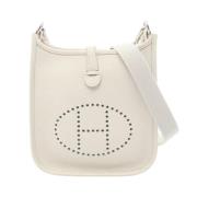 Pre-owned Leather shoulder-bags Hermès Vintage , White , Dames