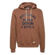 Hoodie Blend , Brown , Heren