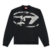 Ovale Hals Sweaters Verloop Stijl Diesel , Black , Heren