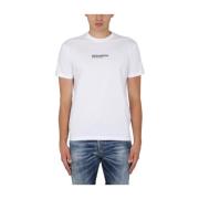 Logo Print T-Shirt met Ketting Dsquared2 , White , Heren